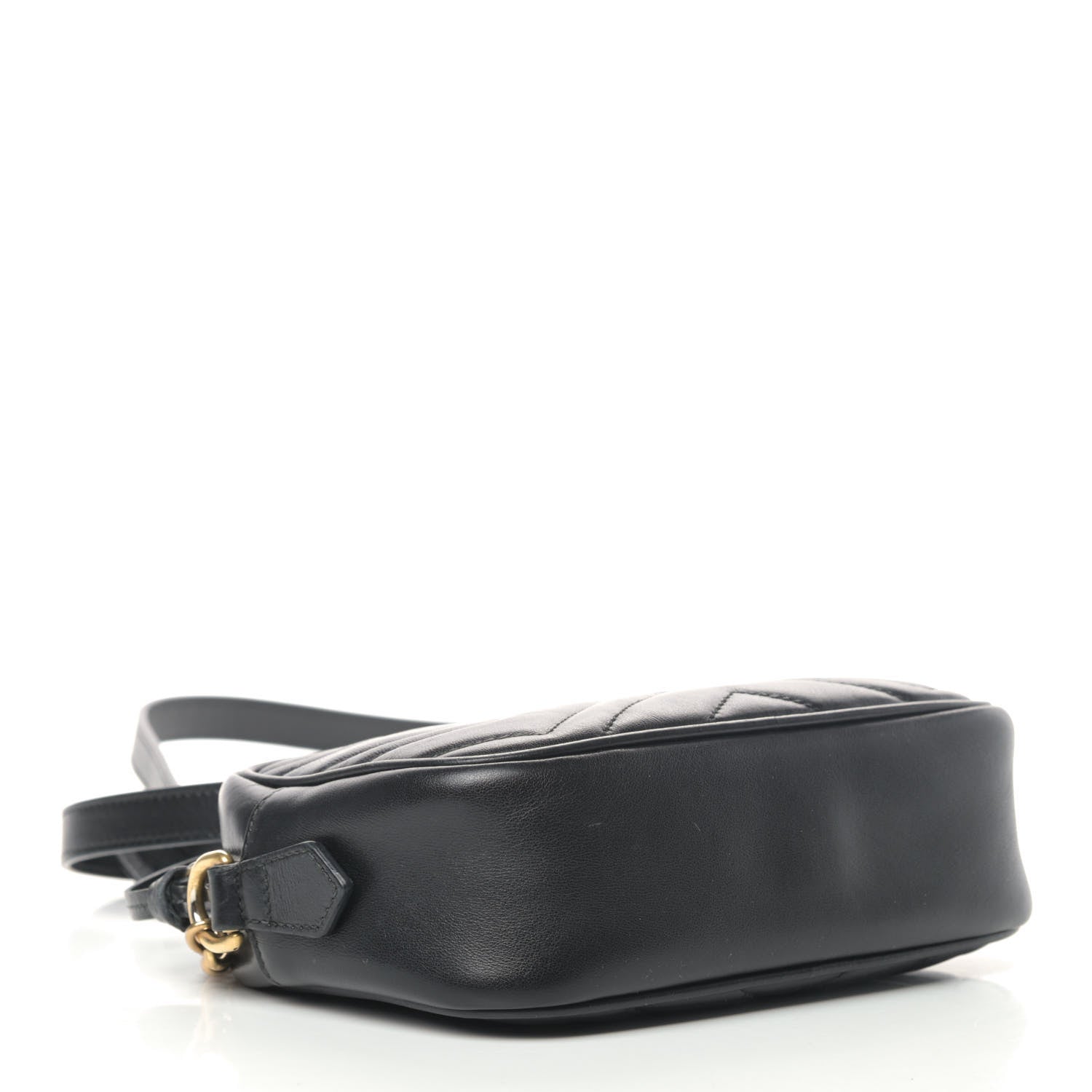 Gucci Calfskin Matelasse Mini GG Marmont Chain Shoulder Bag Black 3 of 4