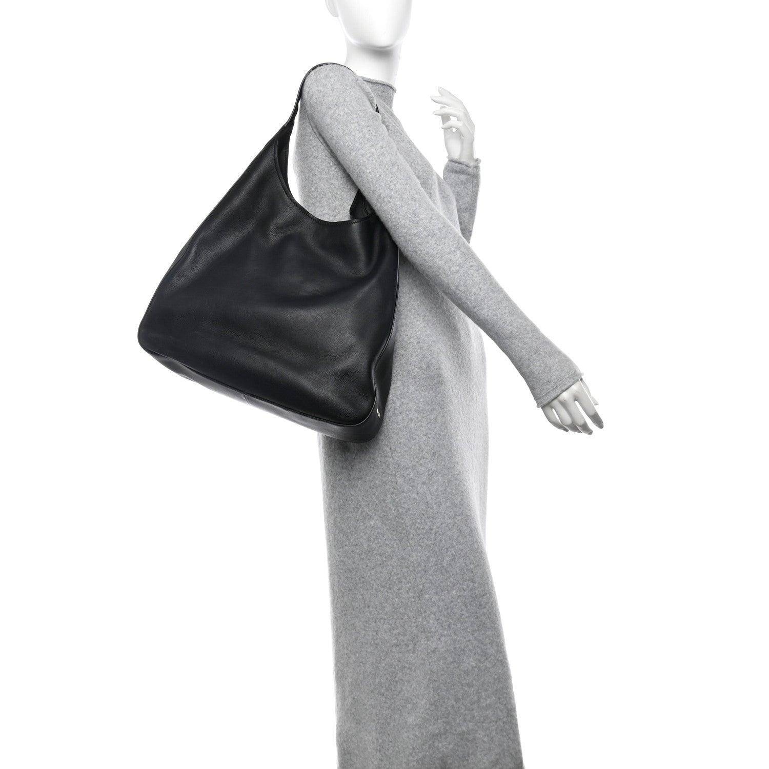 Prada Vitello Corsica Pocket Hobo Bag Black 2 of 10