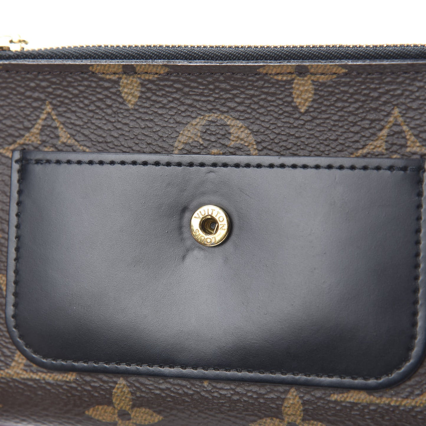 Monogram Flower Lock Compact Wallet Black