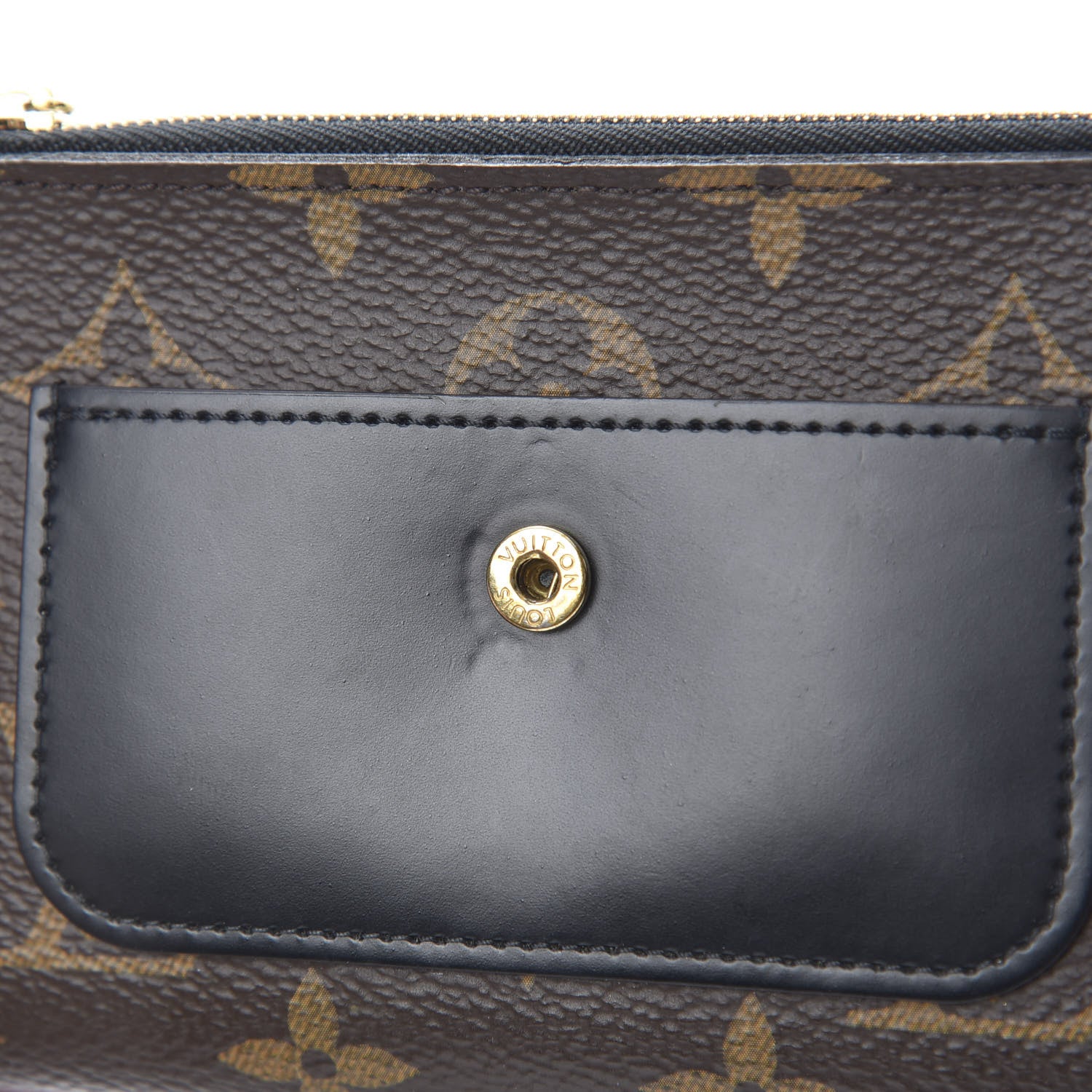 Louis Vuitton Monogram Flower Lock Compact Wallet Black 10 of 13