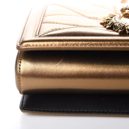 Dolce & Gabbana Metallic Calfskin Medium Devotion Crossbody Bag Gold 7 of 12