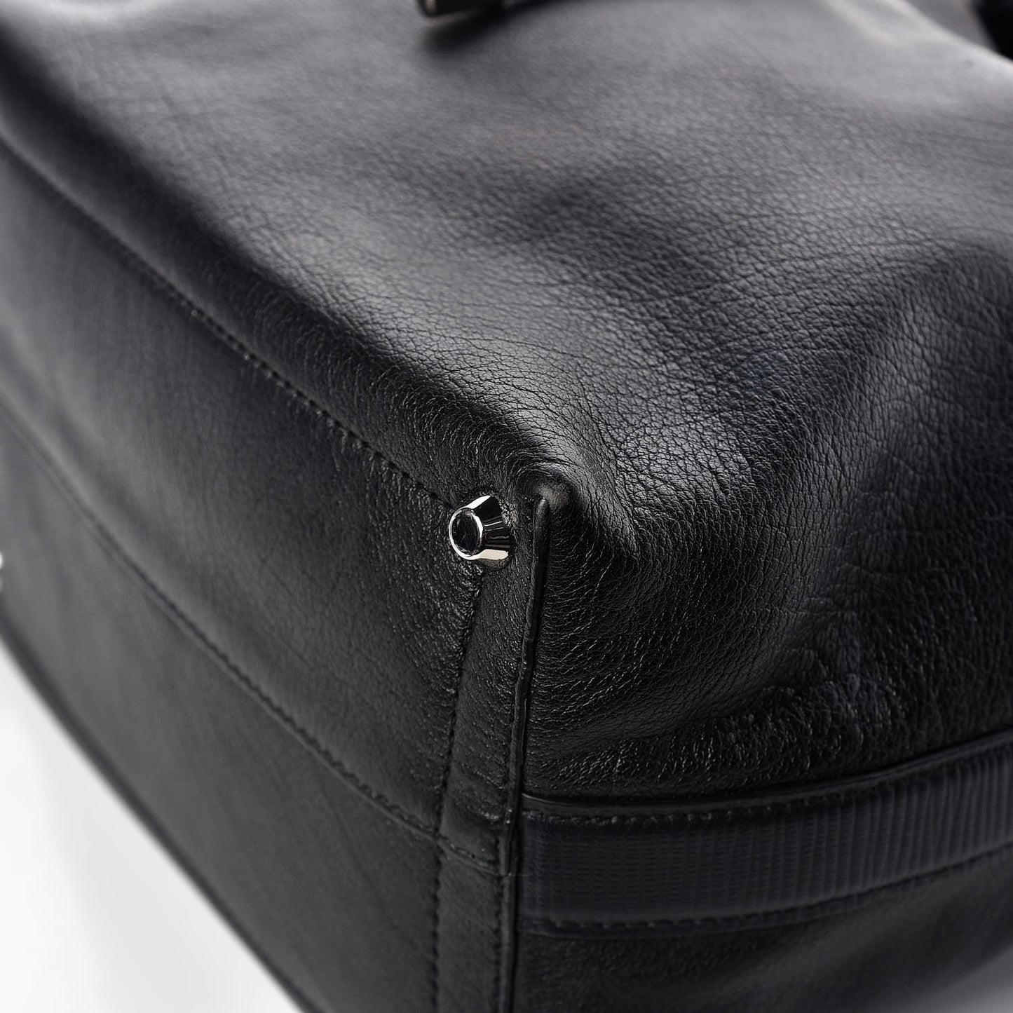 Calfskin Buffalo Medium Bucket Bag Black