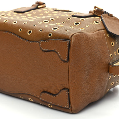 Prada Vitello Daino Grommet Satchel Bruciato 9 of 12