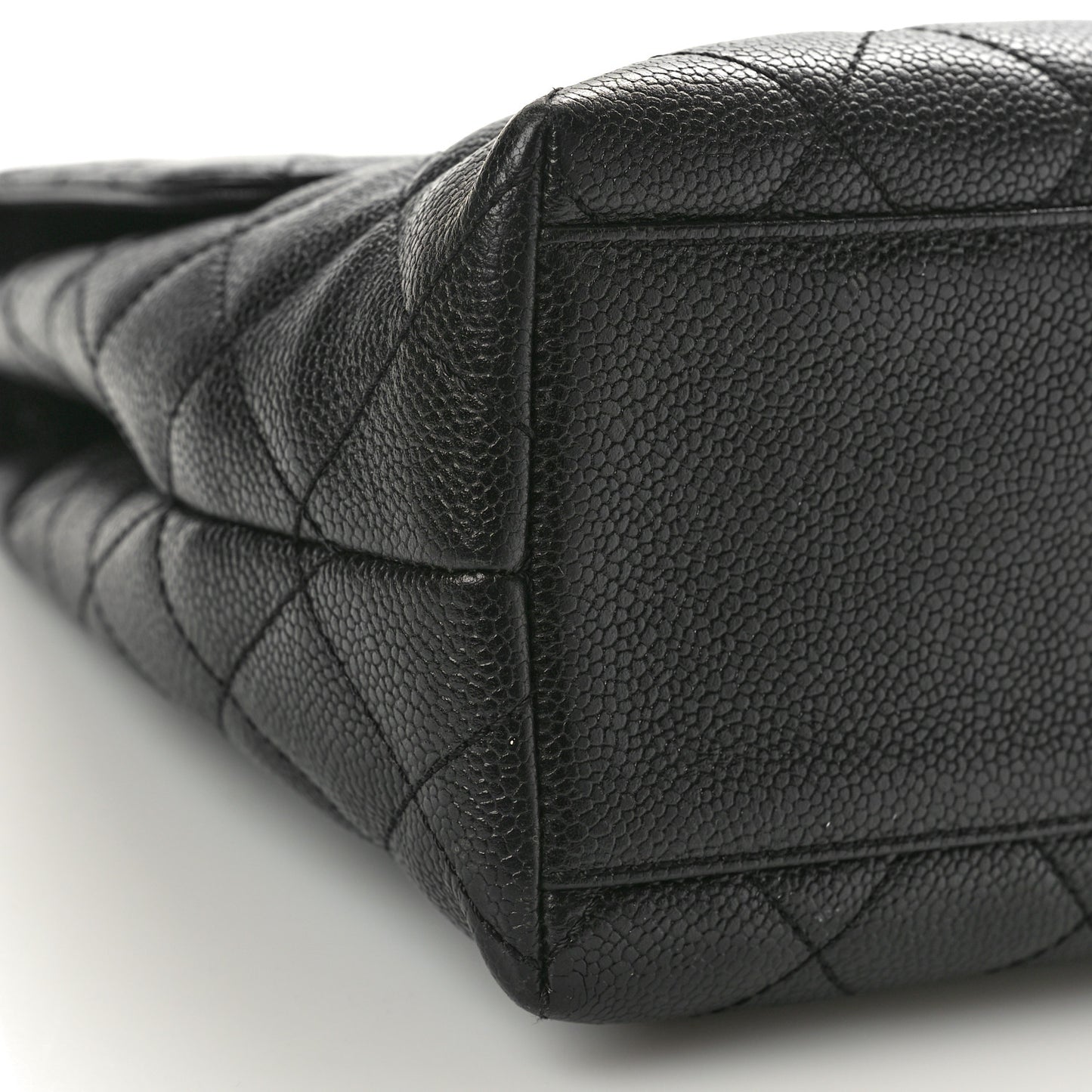 Caviar Quilted Jumbo Kelly Flap Black
