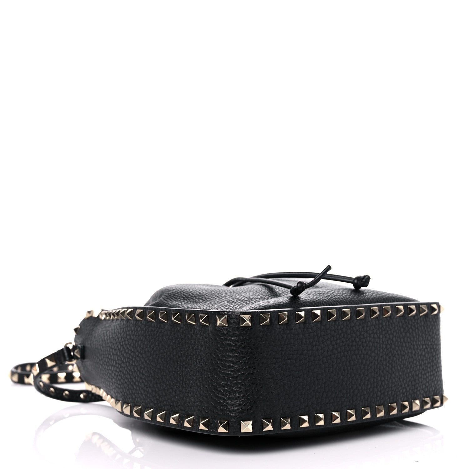 Valentino Garavani Grained Calfskin Rockstud Bucket Bag Black 4 of 15