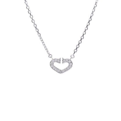 Cartier 18K White Gold Diamond Small Hearts and Symbols Pendant Necklace 4 of 5