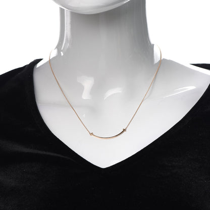 Tiffany 18K Rose Gold Small T Smile Pendant Necklace 2 of 5