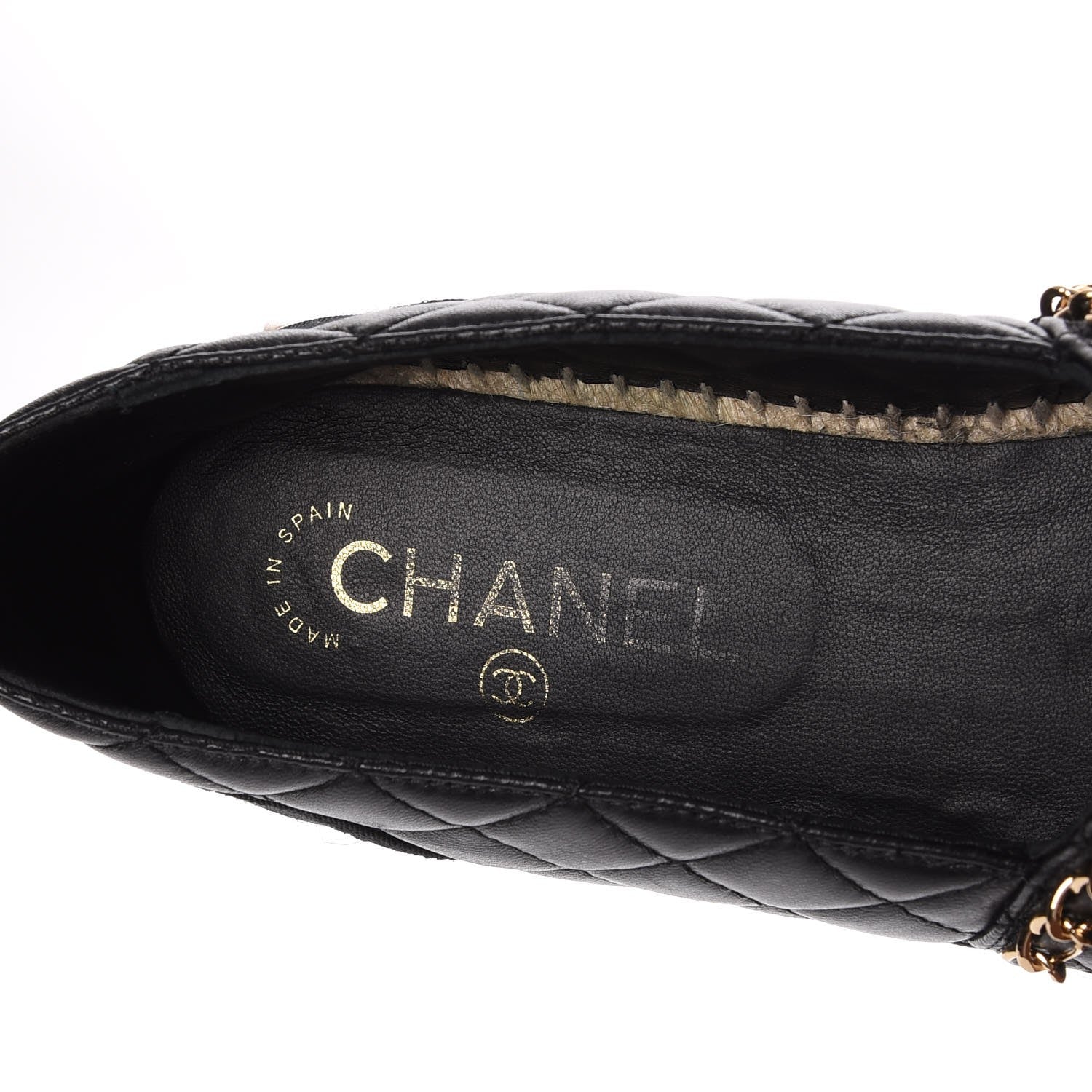 Chanel Lambskin Quilted CC Chain Espadrilles 41 Black 8 of 10