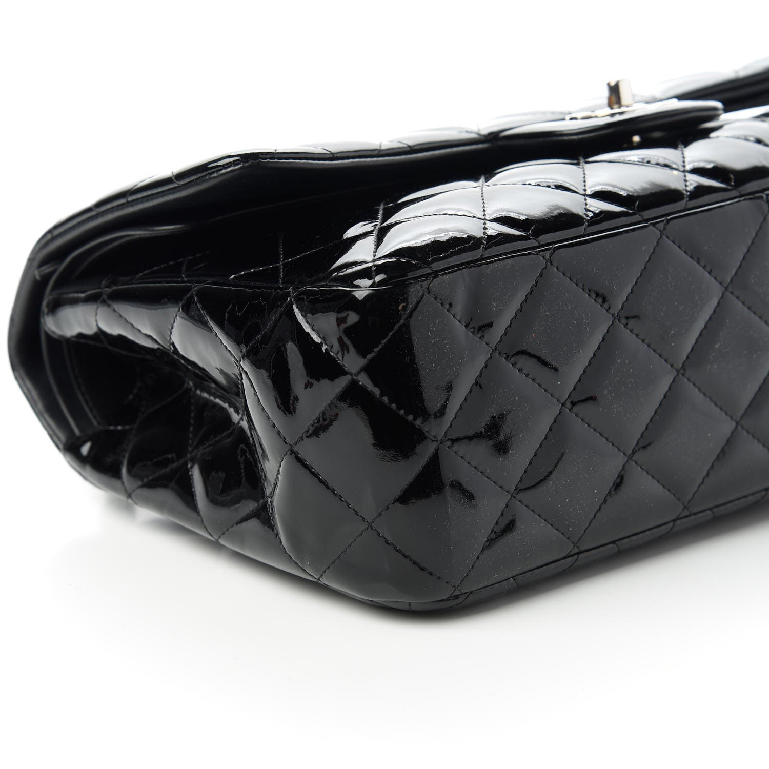 Chanel Patent Quilted Jumbo Double Flap Black 6 of 10