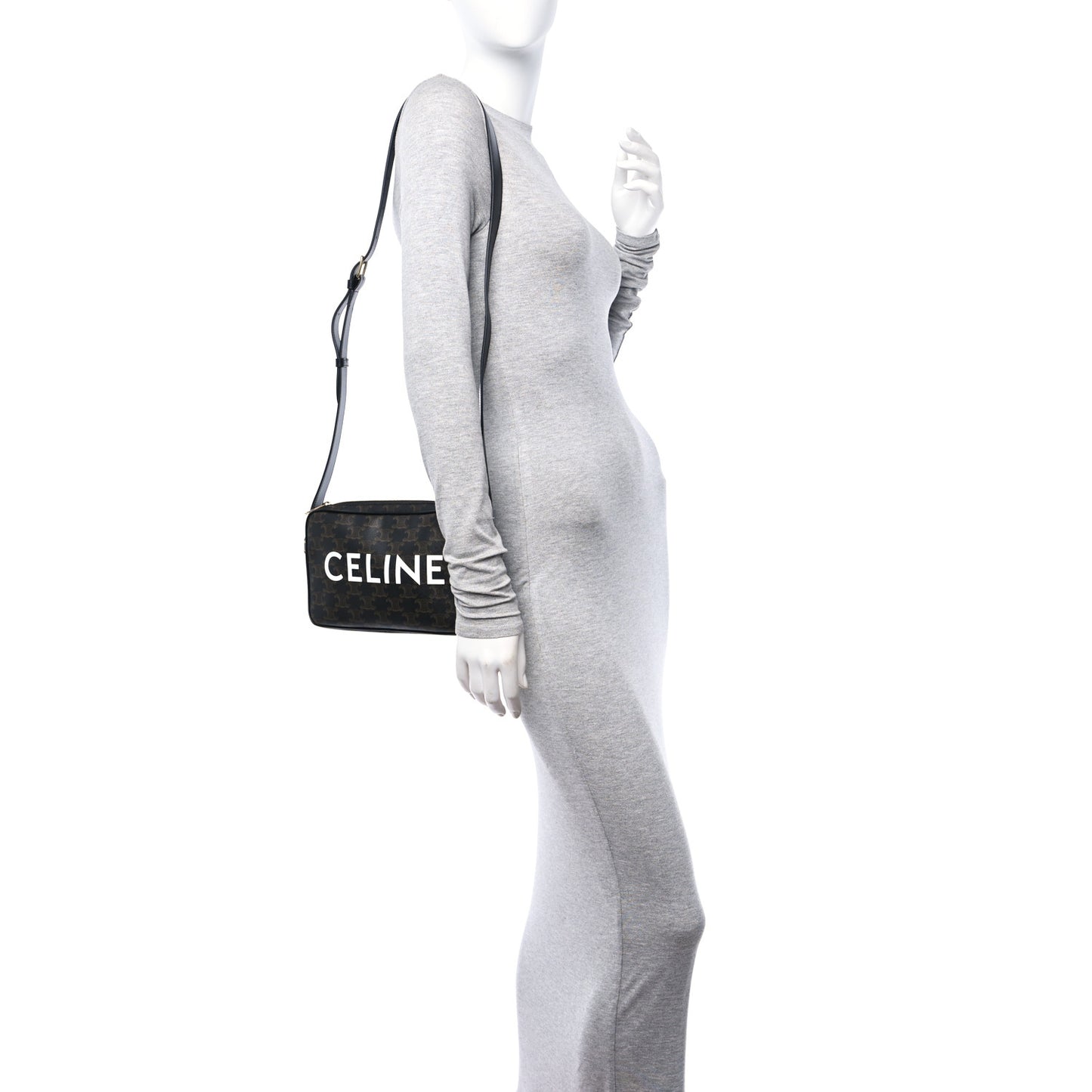 Triomphe Canvas Medium Messenger Bag Black