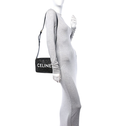 Celine Triomphe Canvas Medium Messenger Bag Black 2 of 13