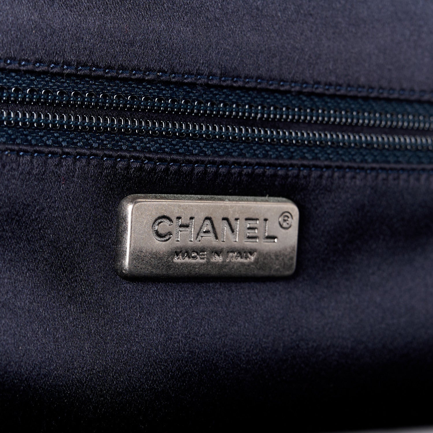 Chanel Lambskin Stitched Timeless Clutch Navy 6 of 10
