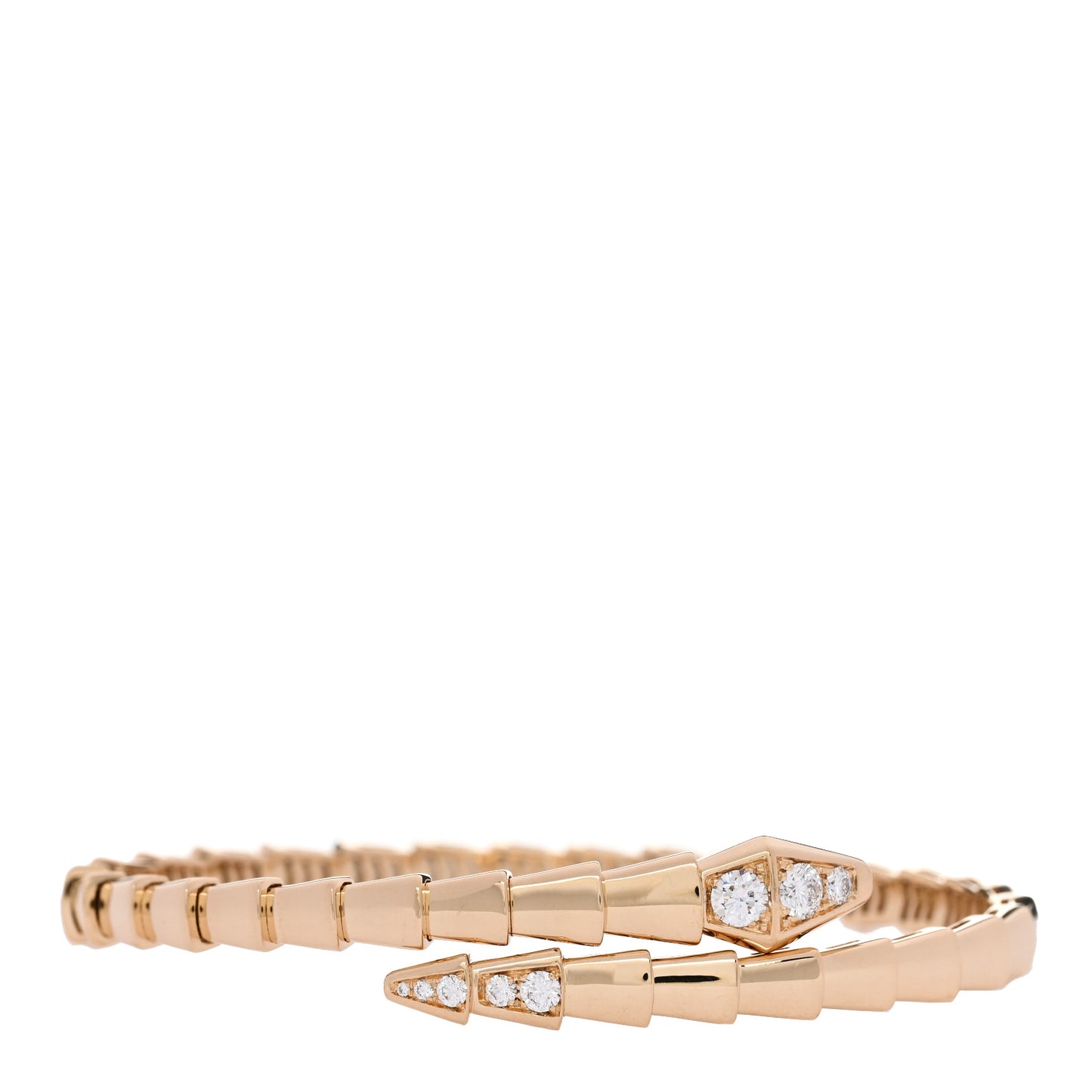 18K Yellow Gold Diamond Serpenti Viper Bracelet M
