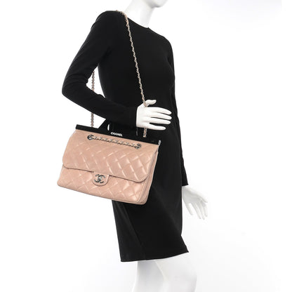 Chanel Glazed Calfskin Quilted Small CC Delivery Tote Light Pink 2 of 7