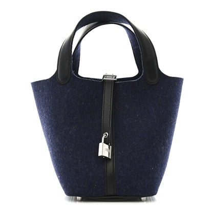 Hermes Feutre Swift Picotin Lock 18 PM Bleu Nuit Black 1 of 11