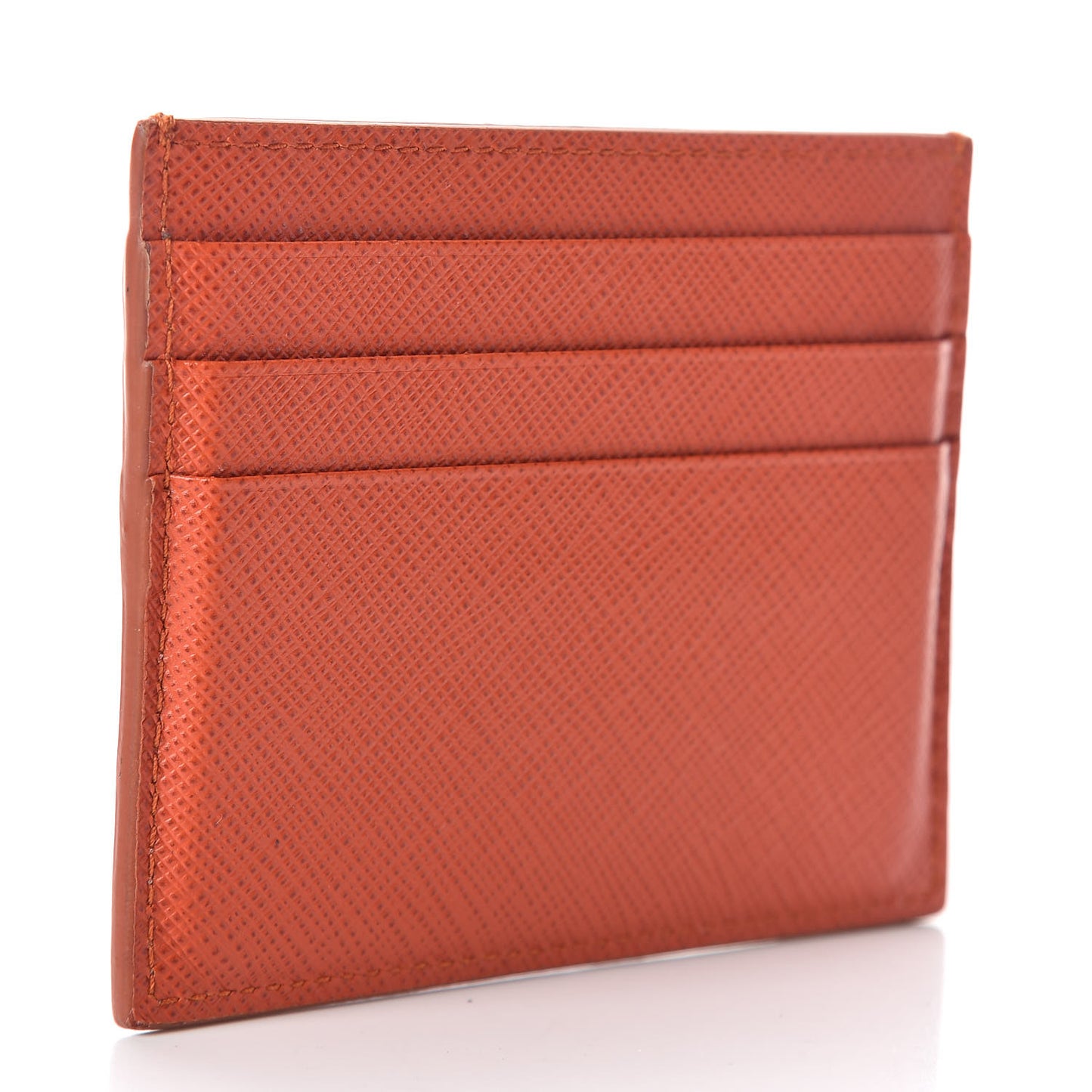 Saffiano Metal Business Card Holder Arancio