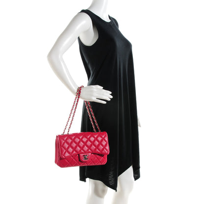 Chanel Lambskin Quilted Medium 3 Flap Dark Pink 2 of 8