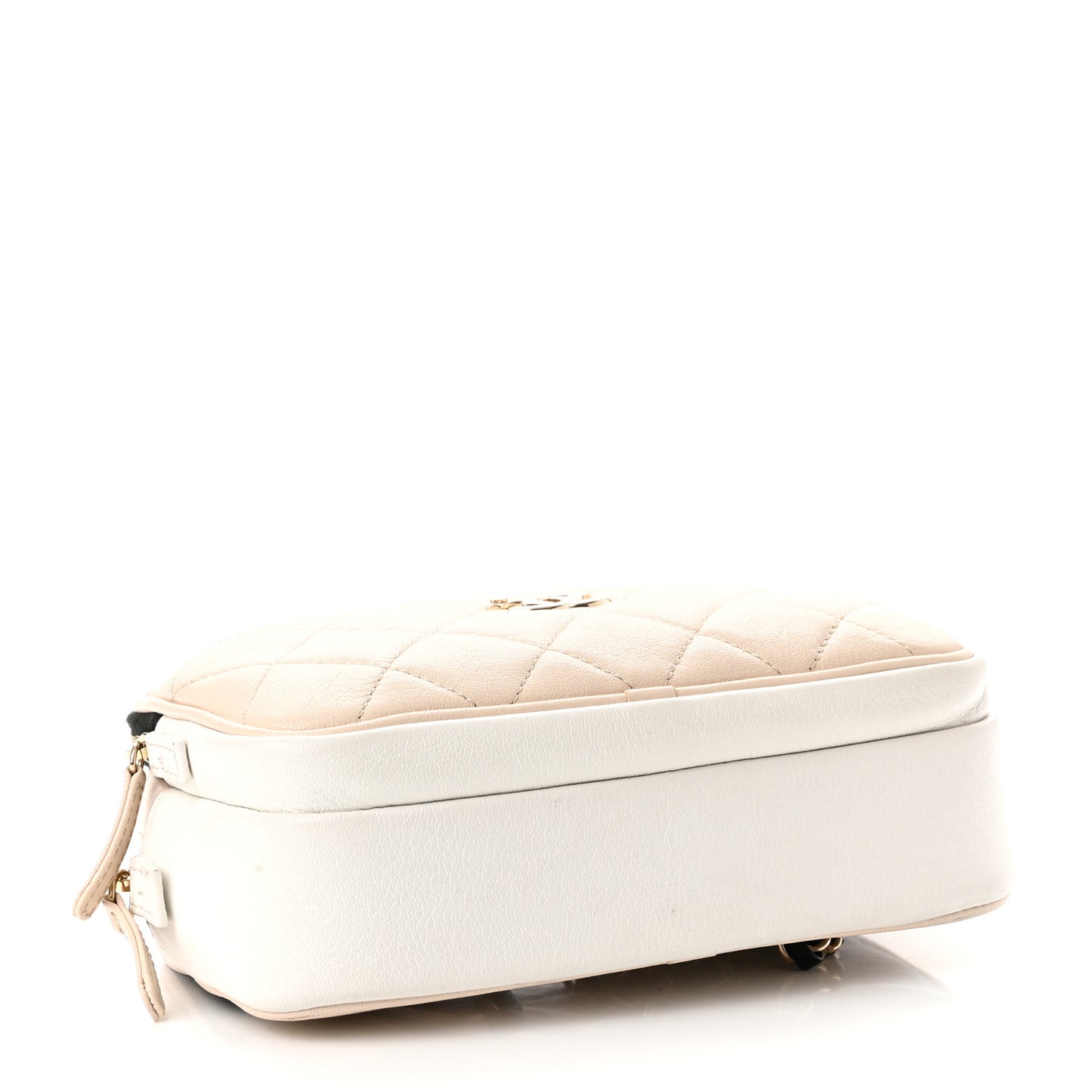 Goatskin Quilted Waist Bag Beige White Black