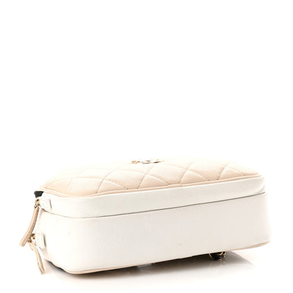 Chanel Goatskin Quilted Waist Bag Beige White Black 5 of 12