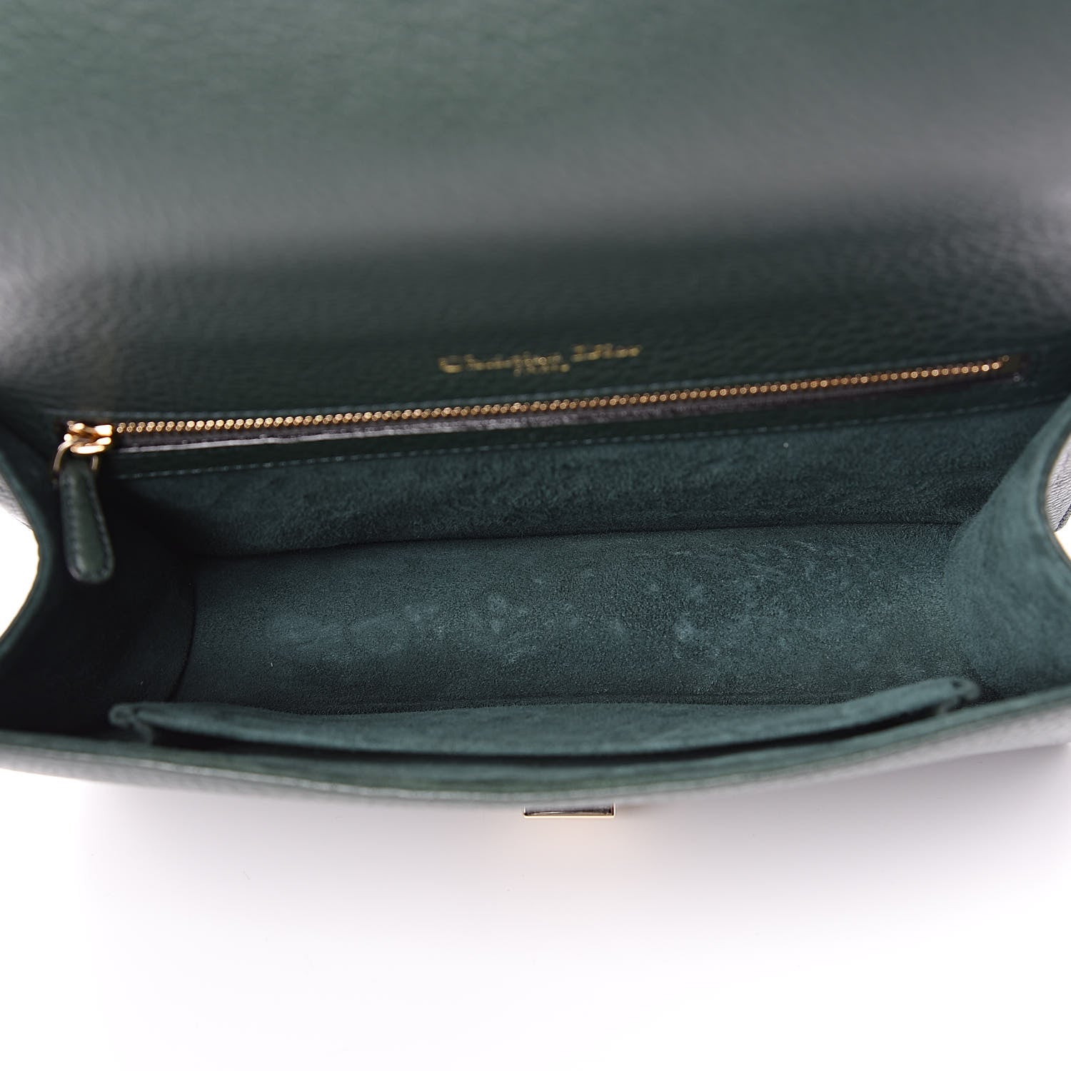 Christian Dior Grained Calfskin Medium Diorama Flap Bag Green 5 of 13