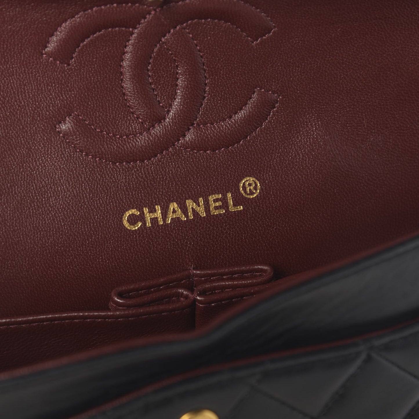 Lambskin Quilted Small Double Flap Black