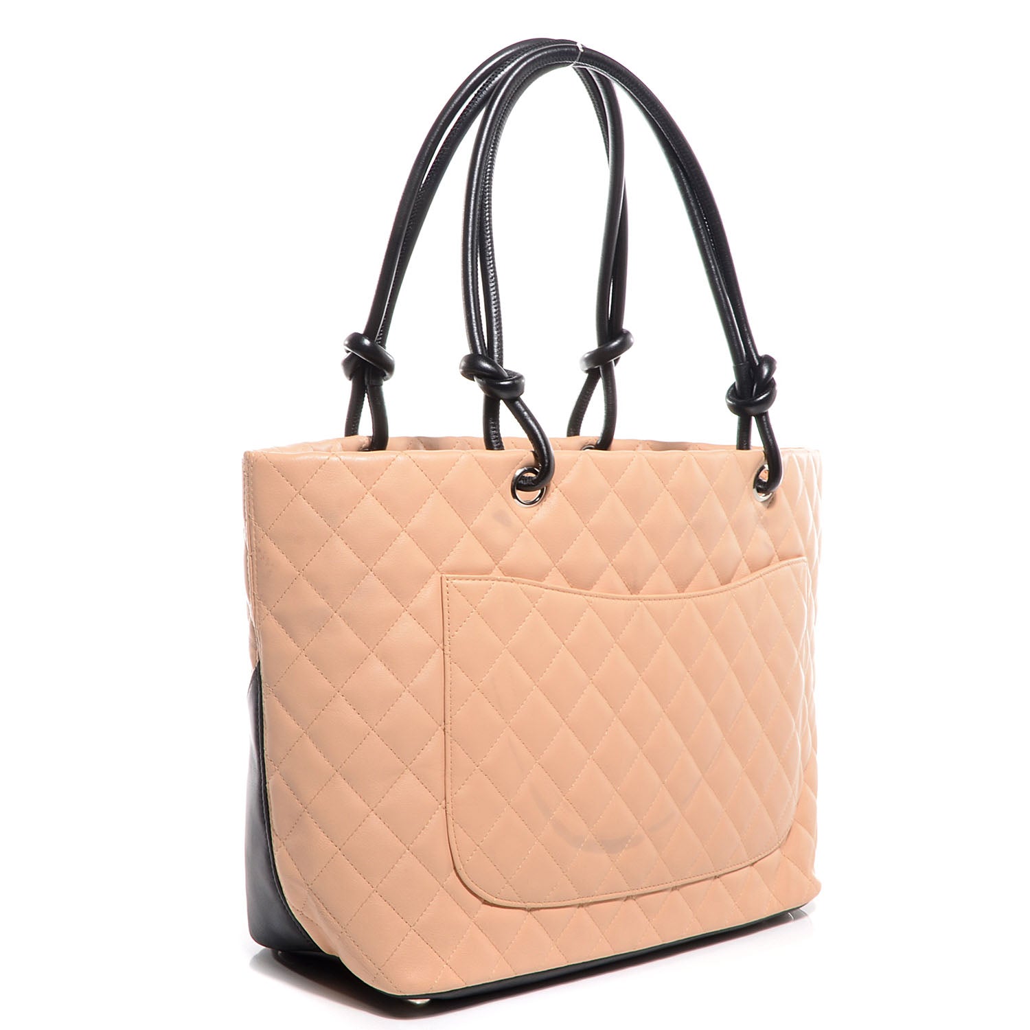 Chanel Calfskin Quilted Large Cambon Tote Beige Black 3 of 9