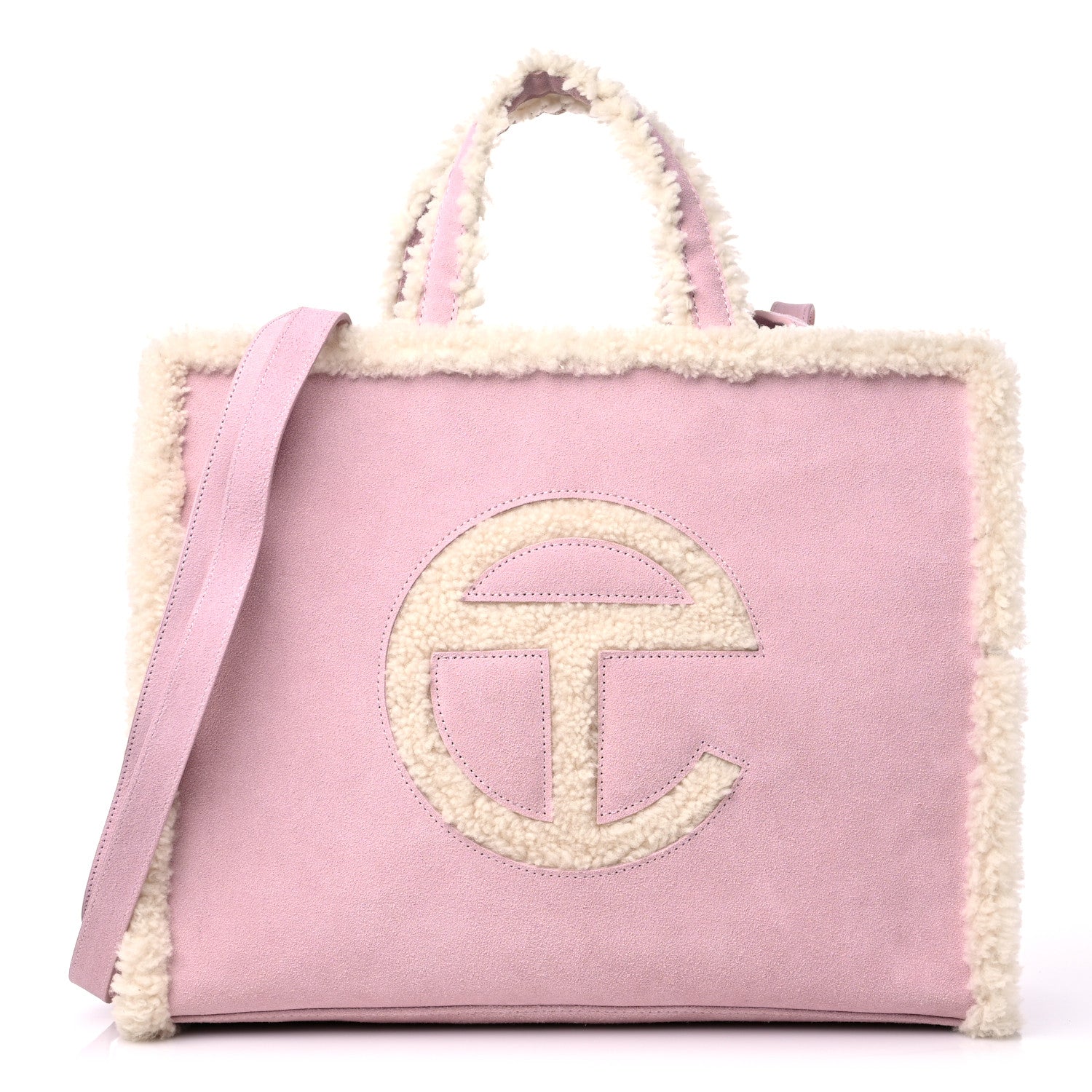 Telfar X UGG Suede Shearling Medium Shopping Bag Pink 1 of 9