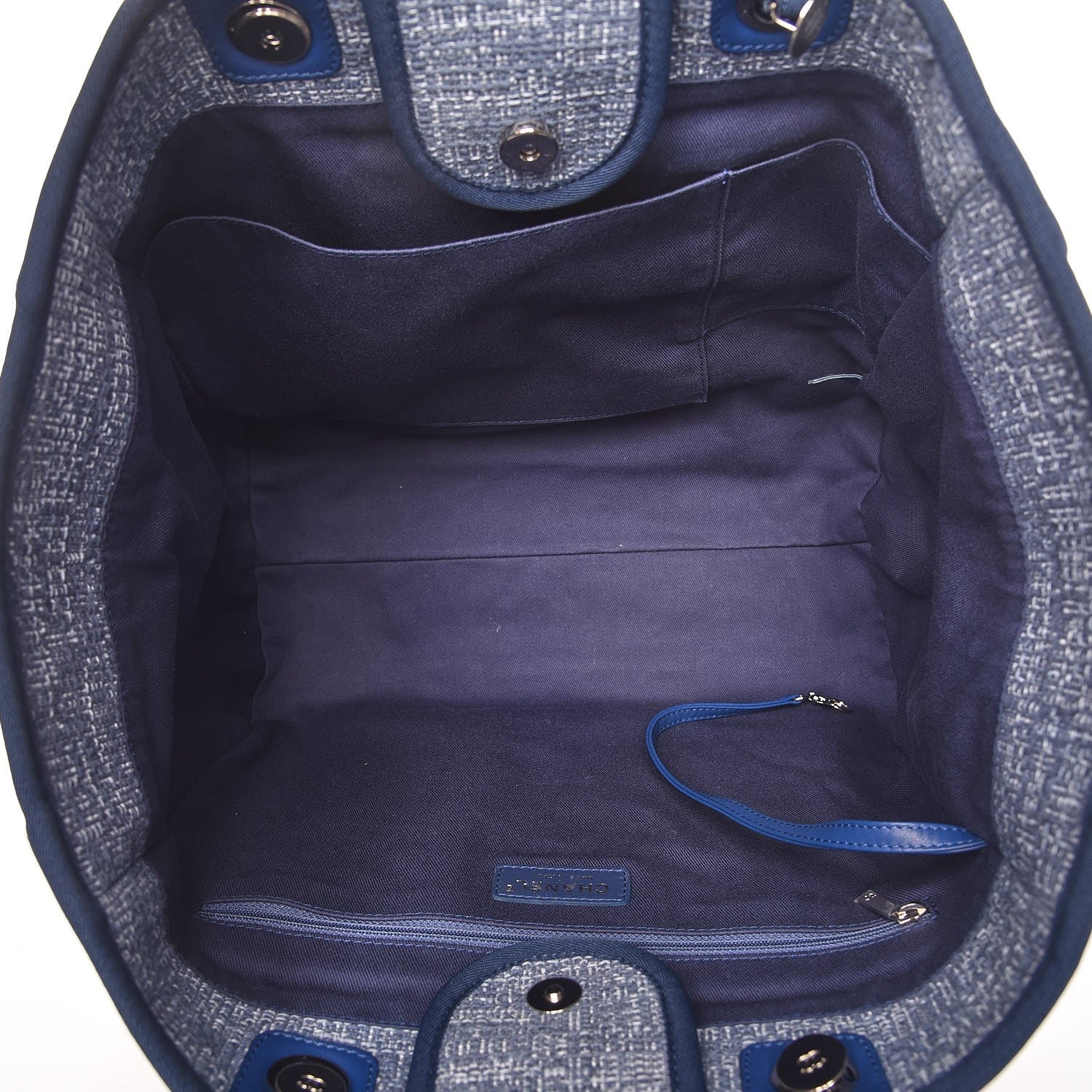 Chanel Canvas Large Deauville Tote Blue 6 of 8