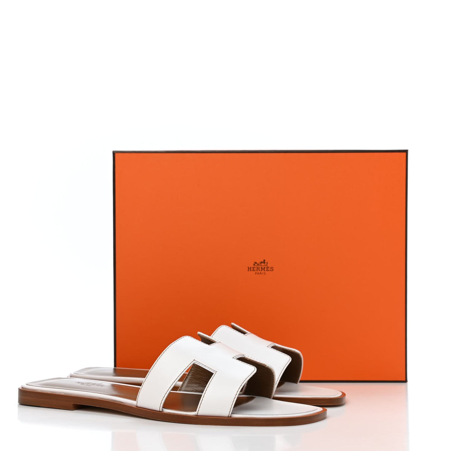 Box Calfskin Oran Sandals 40 White