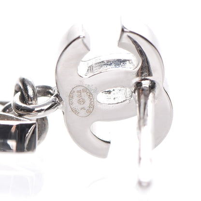 Chanel Crystal Emoji Choupette Cat CC Earrings Silver 5 of 6
