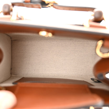 Gucci New Canvas Charisma Calfskin Crystal GG Monogram Mini Diana Tote Bag Camel Ebony 5 of 13