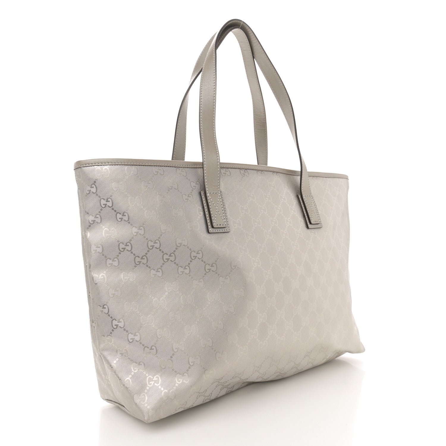 Gucci Imprime Monogram Medium Zippered Shopping Tote Silver 3 of 11