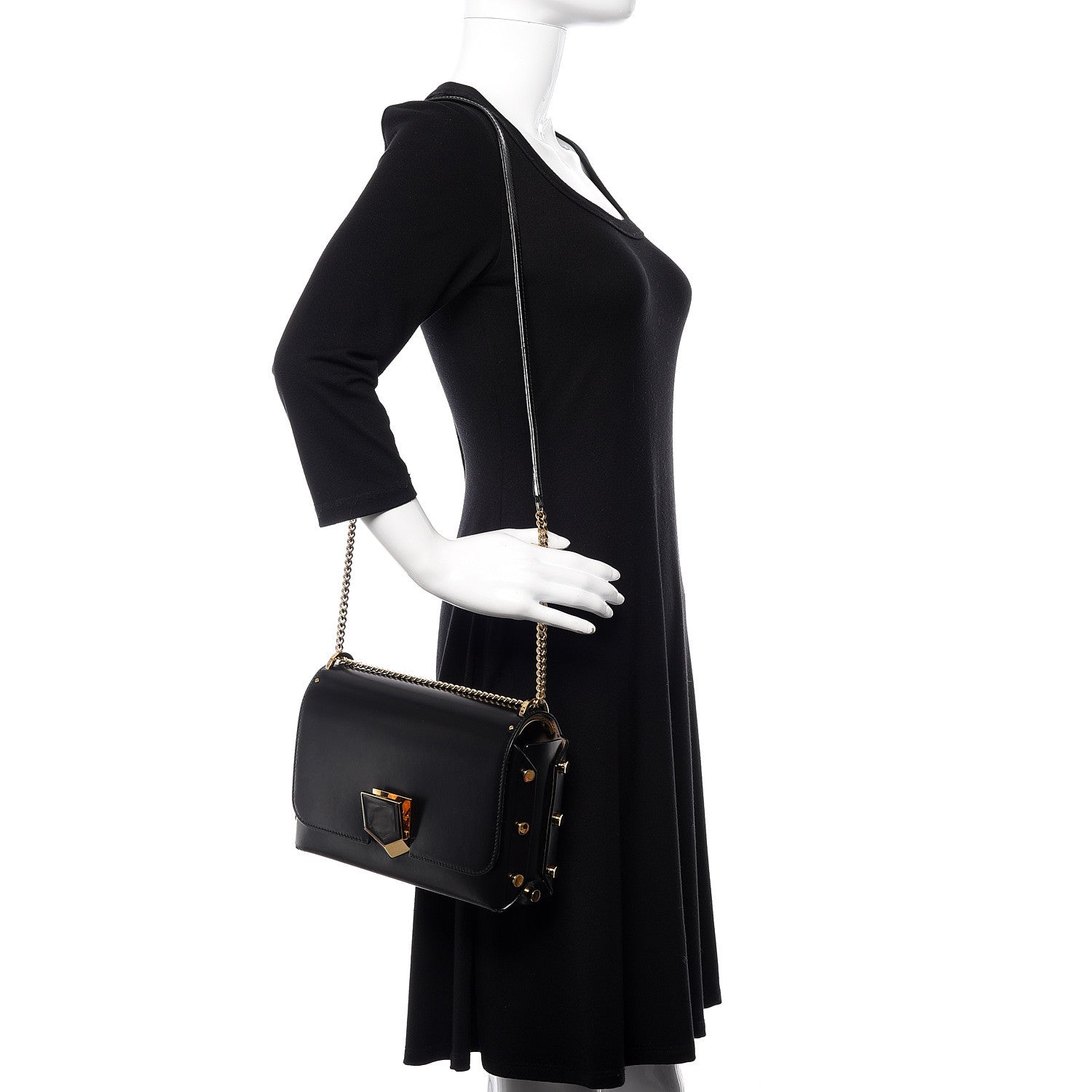 Jimmy Choo Smooth Calfskin Lockett Petite Shoulder Bag Black 2 of 9