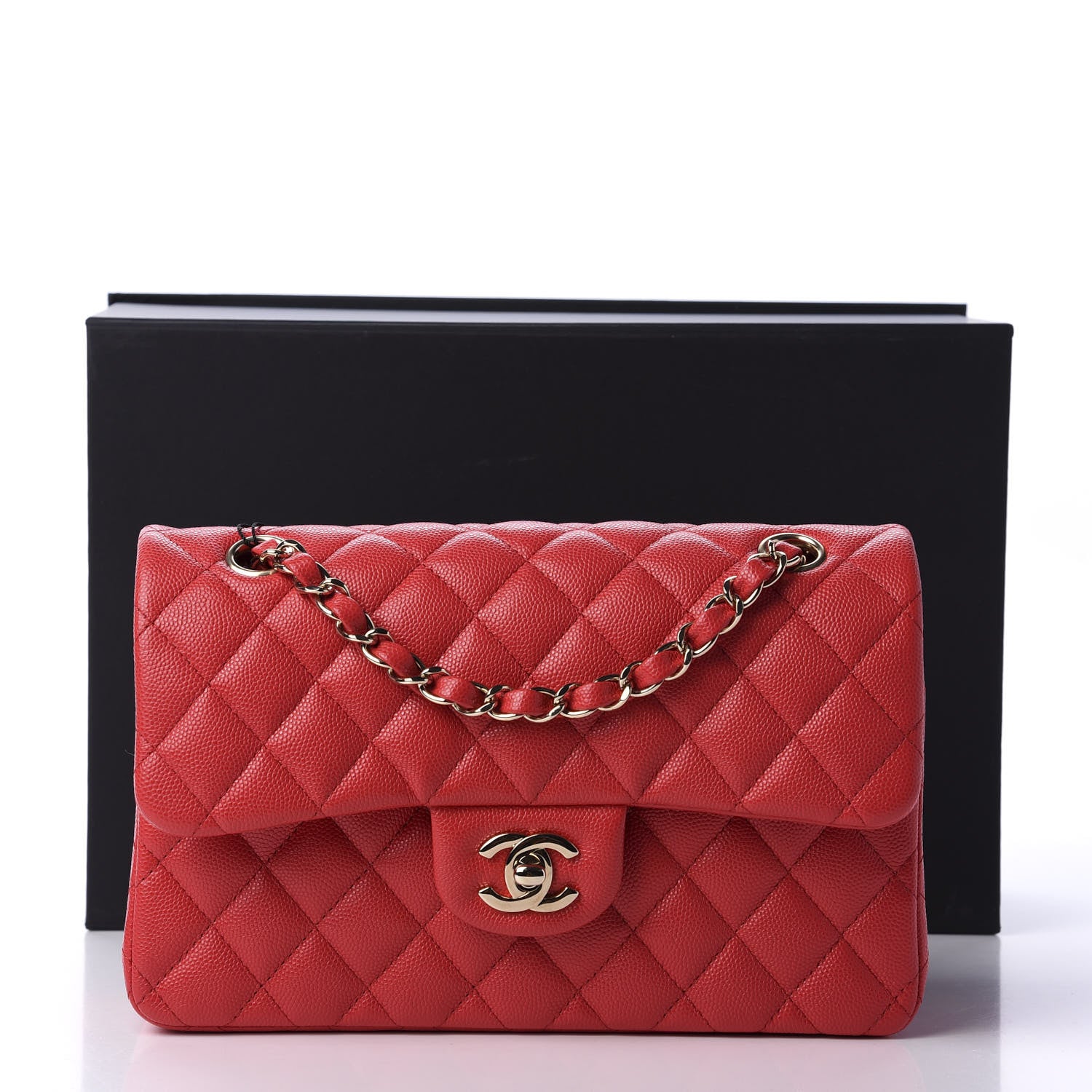 Chanel Caviar Quilted Small Double Flap Red 11 of 11