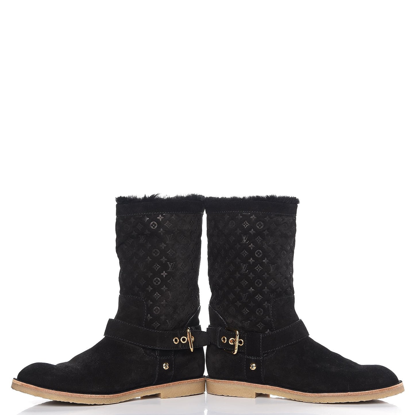 Suede Shearling Fauvist Boots 39 Black