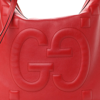 Gucci Apollo Calfskin GG Dadini Embroidered Chain Hobo Hibiscus Red 8 of 14