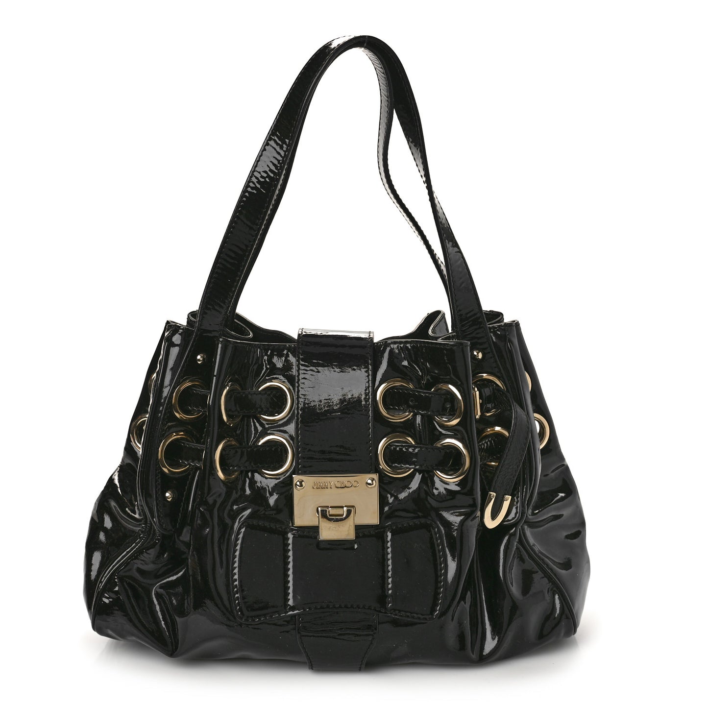 JIMMY CHOO Crushed Patent Ramona Black