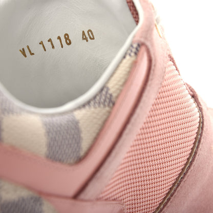Louis Vuitton Suede Damier Azur Run Away Sneakers 40 Pink 10 of 10