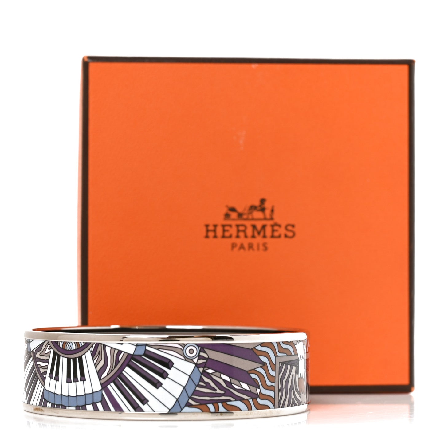 Enamel Printed Point D’Orgue Wide Bracelet 70