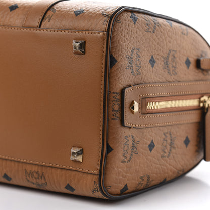 MCM Visetos Medium Boston Bag Cognac 8 of 9