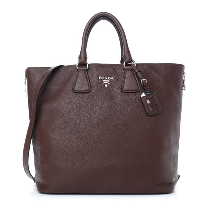 Prada Vitello Phenix Side Zip Shopping Tote Bruciato 1 of 8