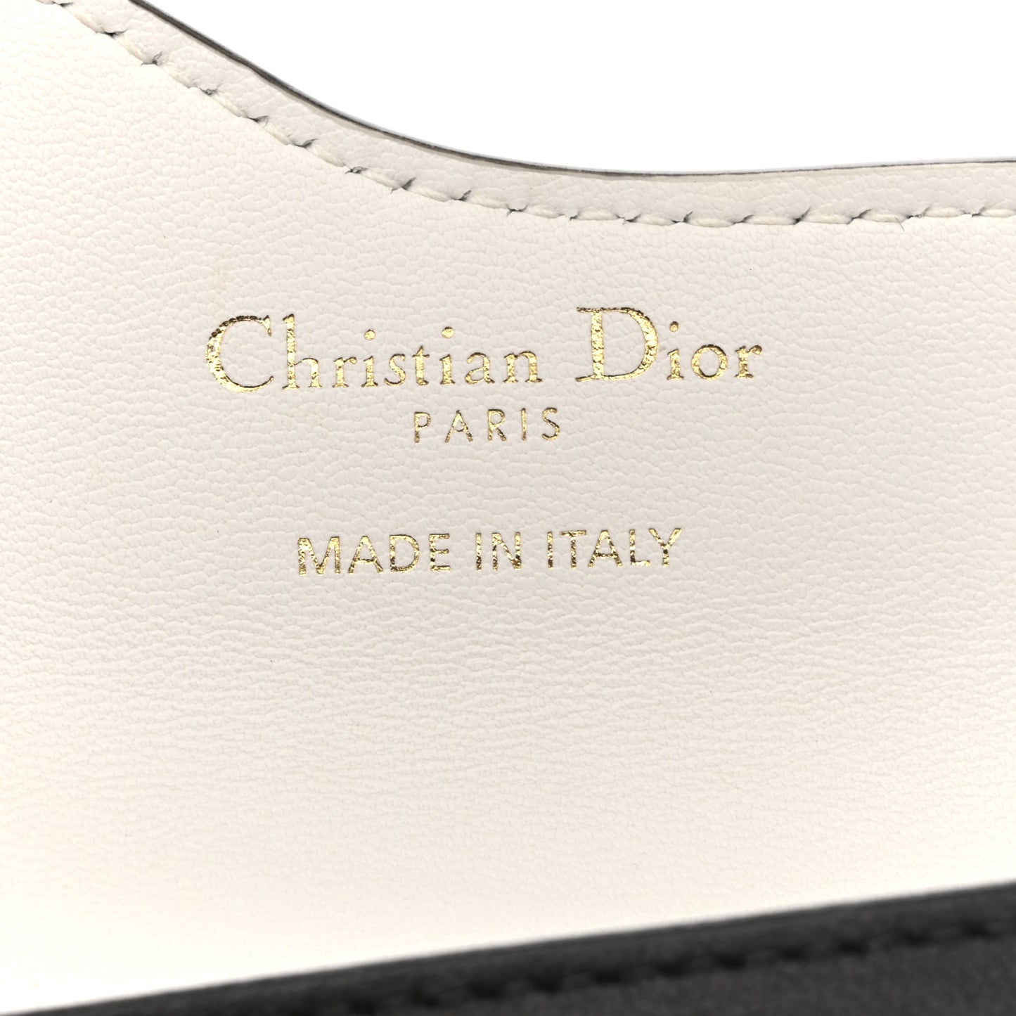 Calfskin Newspaper Printed Saddle Bloom Card Holder White Black