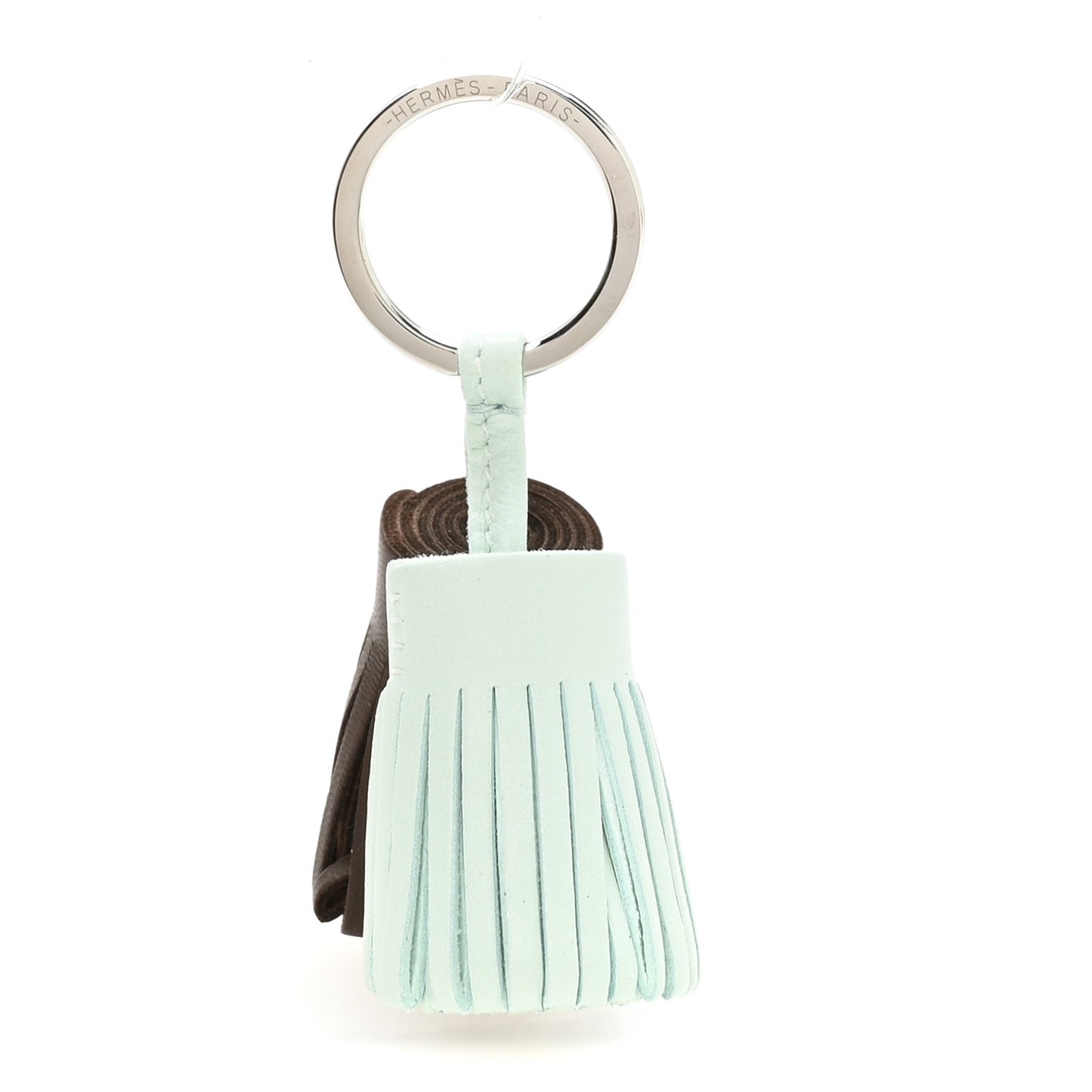Lambskin Carmen Uno-Dos Key Holder Vert Peppermint Moka