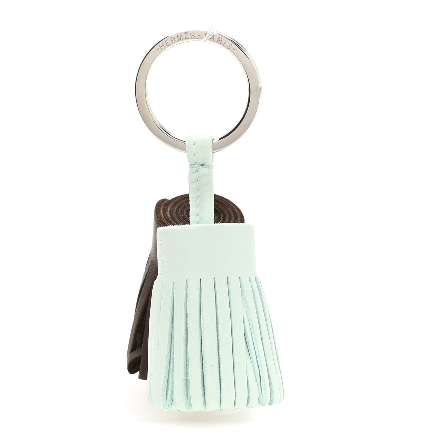 Hermes Lambskin Carmen Uno-Dos Key Holder Vert Peppermint Moka 1 of 5