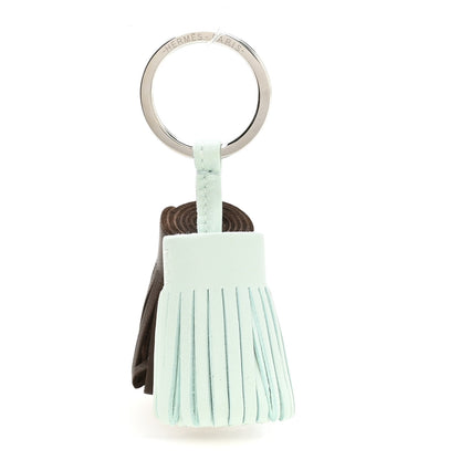 Hermes Lambskin Carmen Uno-Dos Key Holder Vert Peppermint Moka 1 of 5