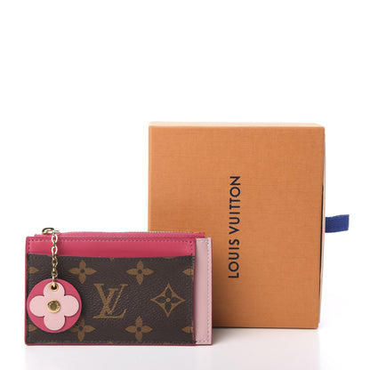 Louis Vuitton Monogram Blooming Flowers Zipped Card Holder Hot Pink Rose Ballerine 6 of 6