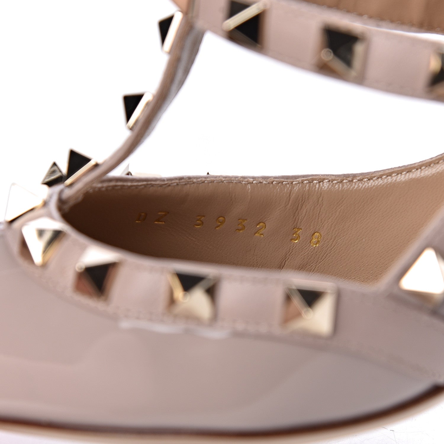 Valentino Garavani Patent Nappa Rockstud Ankle Strap 100mm Pumps 38 Poudre 7 of 11