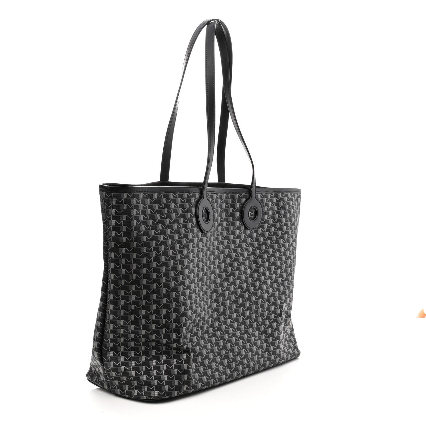 Grained Calfskin Canvas 1920 Oh! Tote Ruban GM Carbon Silver