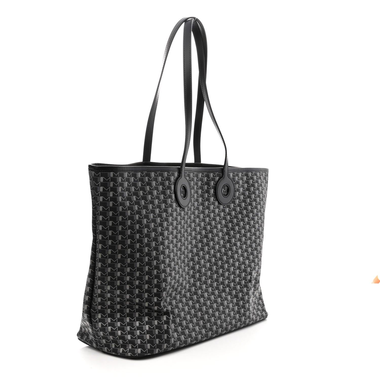 Moynat Grained Calfskin Canvas 1920 Oh! Tote Ruban GM Carbon Silver 2 of 9
