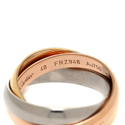 Cartier 18K Pink Yellow White Gold Classic Trinity Ring 48 4.5 4 of 5
